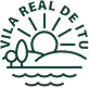 Logotipo da Villa Real de Itu com sol nascente sobre colinas e ondas d'água.