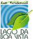 Logotipo verde com uma folha estilizada sobre um fundo azul circular, texto 'Eco Tecnologia' e 'Lago da Boa Vista'.